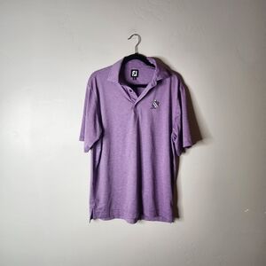 FootJoy Mens Polo Purple Stripe Golf Shirt FJ Performance Size Medium